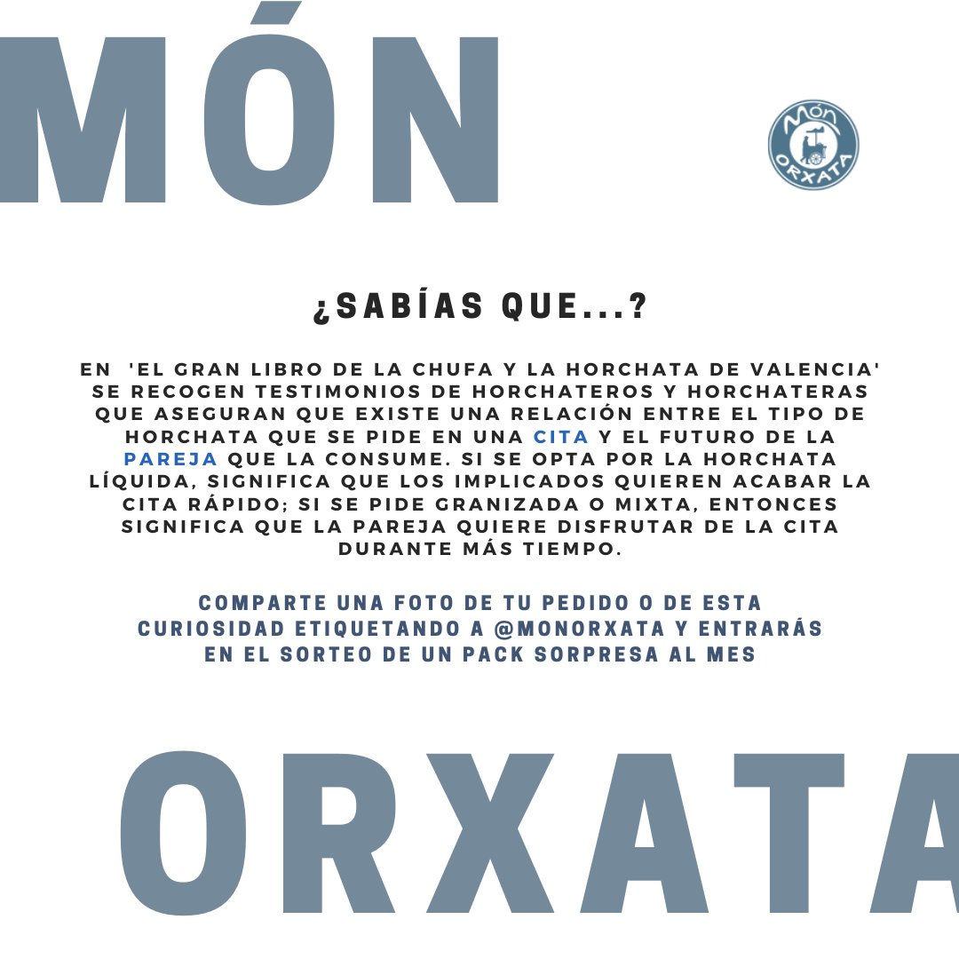 ¿Fuiste de los afortunados o afortunadas en recibir alguna de nuestras exclusivas postales con tu pedido el año pasado? 🤭 ¿Conocías esta leyenda sobre las citas? 😏 Se acerca #SanValentin... ¿te animas a poner a prueba tu relación con una horchata? ❤️ lahorchateria.com