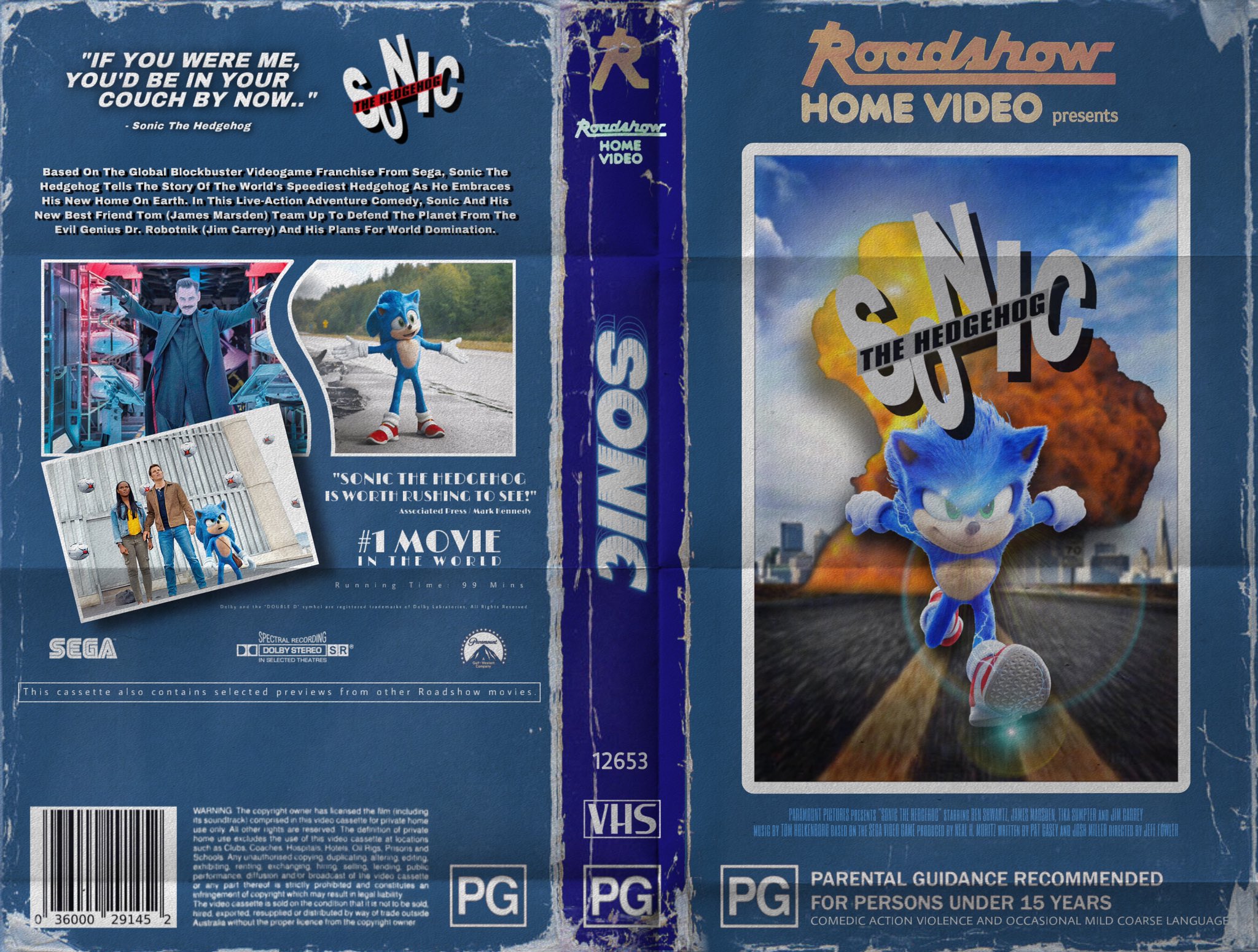 SONIC THE HEDGEHOG 2020 MOVIE DVD