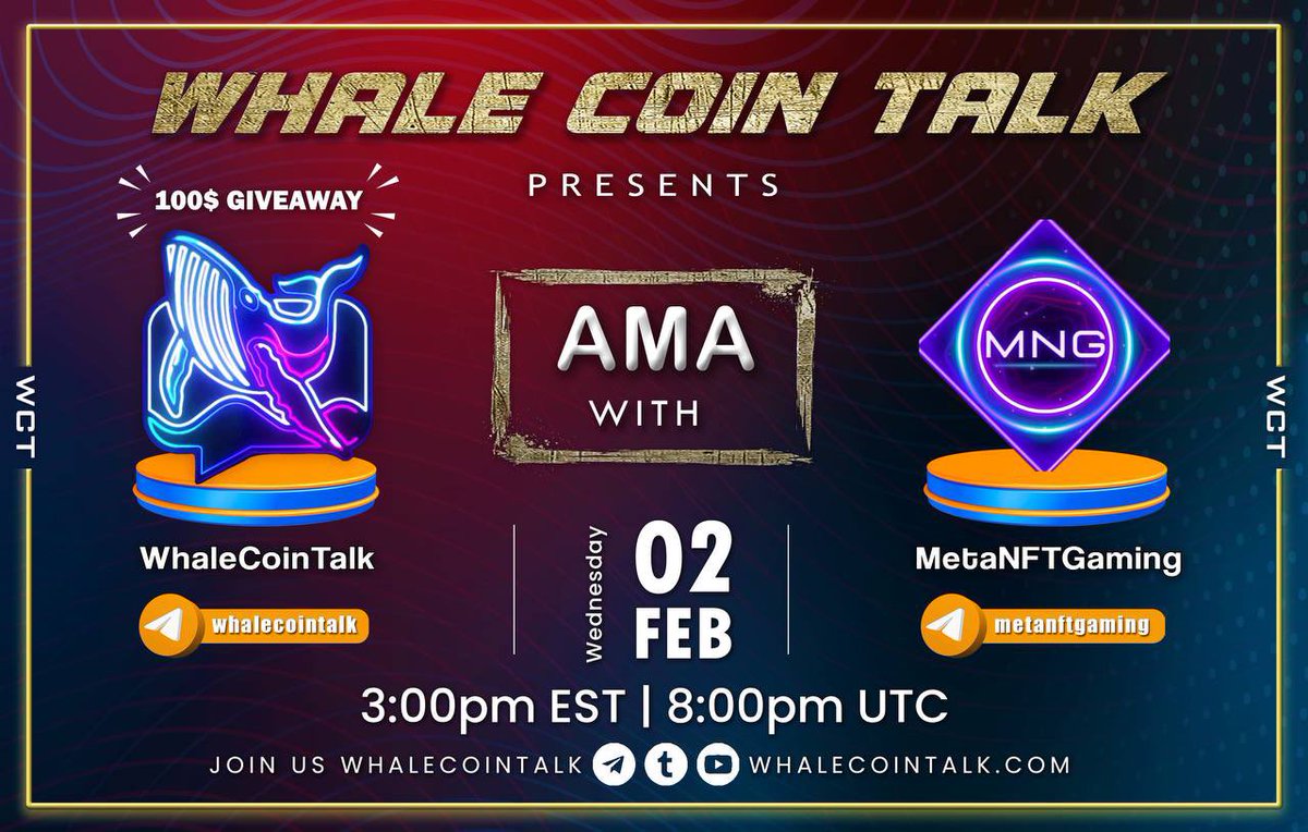 CryptoHype007's tweet photo. Join @MetaNFTGaming #AMA with @WhaleCoinTalk 🕹

📅When you might ask? 3pm EST / 8pm UTC‼️

Don’t miss out❌ 

Current MC at 370K Utility and much more🚀🚀🔥🔥

#NFA #DYOR

https://t.co/0vkxDjuk6m https://t.co/hIMq8l3t0O