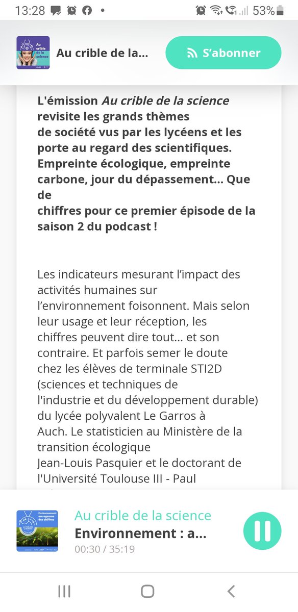 benjapaul32's tweet photo. L'environnement au regard des chiffres... un #Podcast avec un chercheur et des élèves de #STI2D du @Lyceelegarros
👍🙏
À écouter sans tarder.
@QuaiDesSavoirs @UT3PaulSabatier https://t.co/YvWaJTy73F