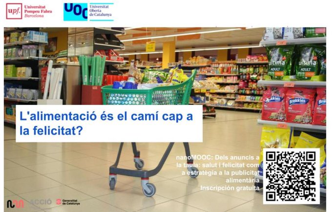 cas_upf's tweet photo. Estudies Nutrició o Publicitat i vols saber les eines que utilitza la publicitat alimentària? Inscriu-te al #nanoMooc "Dels anuncis a la taula" impartit per @monika_jimenez de @comunicacioUPF, @mireiamb i @fxmedina de la UOC. Certificat i matrícula gratis https://t.co/jZAEcL5AHp https://t.co/tk7QoKCaJ8