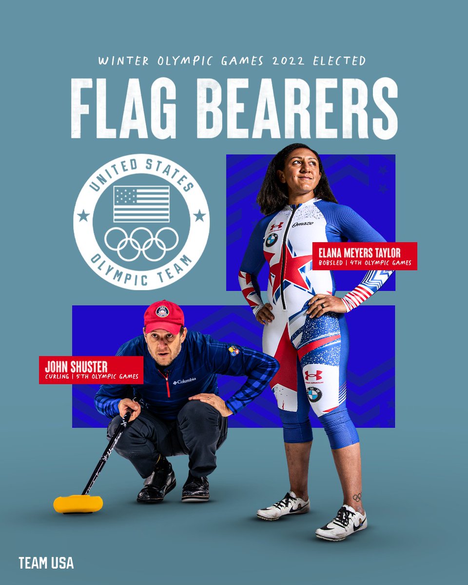 The honor of a lifetime. Congratulations to @Shoostie2010 and @eamslider24 for being elected #TeamUSA's Opening Ceremony flag bearers at the #WinterOlympics.