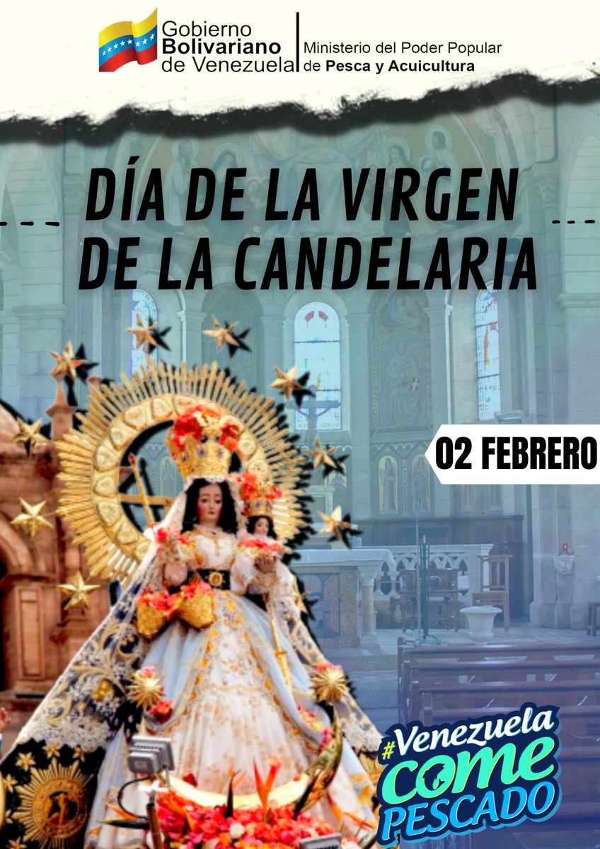Hoy celebramos y conmemoramos el Día de la Virgen de la Candelaria, en este día le pedimos que con su luz pura y divina siga iluminando y llenando de paz y alegría el camino de cada venezolano.
#VenezuelaComePescado
#ChávezPorSiempre