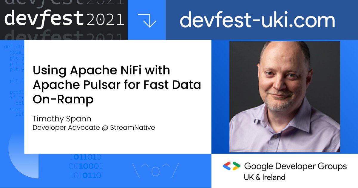 📺Watch <a href="/PaaSDev/">Tim Spann</a> ‘s talk “Using Apache NiFi with Apache Pulsar for Fast Data On-Ramp” and catch up on all the talks here 

bit.ly/devpartyYouTube

#devfestuki #ai #ml #cloud #devops #webdevelopment #mobile #android #diversity #inclusion #womenintech