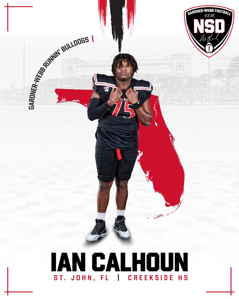 Big defensive tackle Ian Calhoun (6-3, 280) from Creekside (Fla.) High was an All-First Coast choice in 2021 in Jacksonville area. Welcome to the Webb! #PartyOnThePorch #Come22TheWebb
