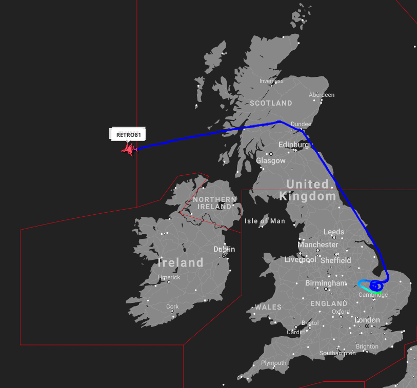 TheSnoopySnoop's tweet photo. Update 👇
#RETRO81 & friends NW of Ireland now to make the crossing and would expect them to drop off screen soon
Safe flights folks! https://t.co/2bqQr6OUGU
