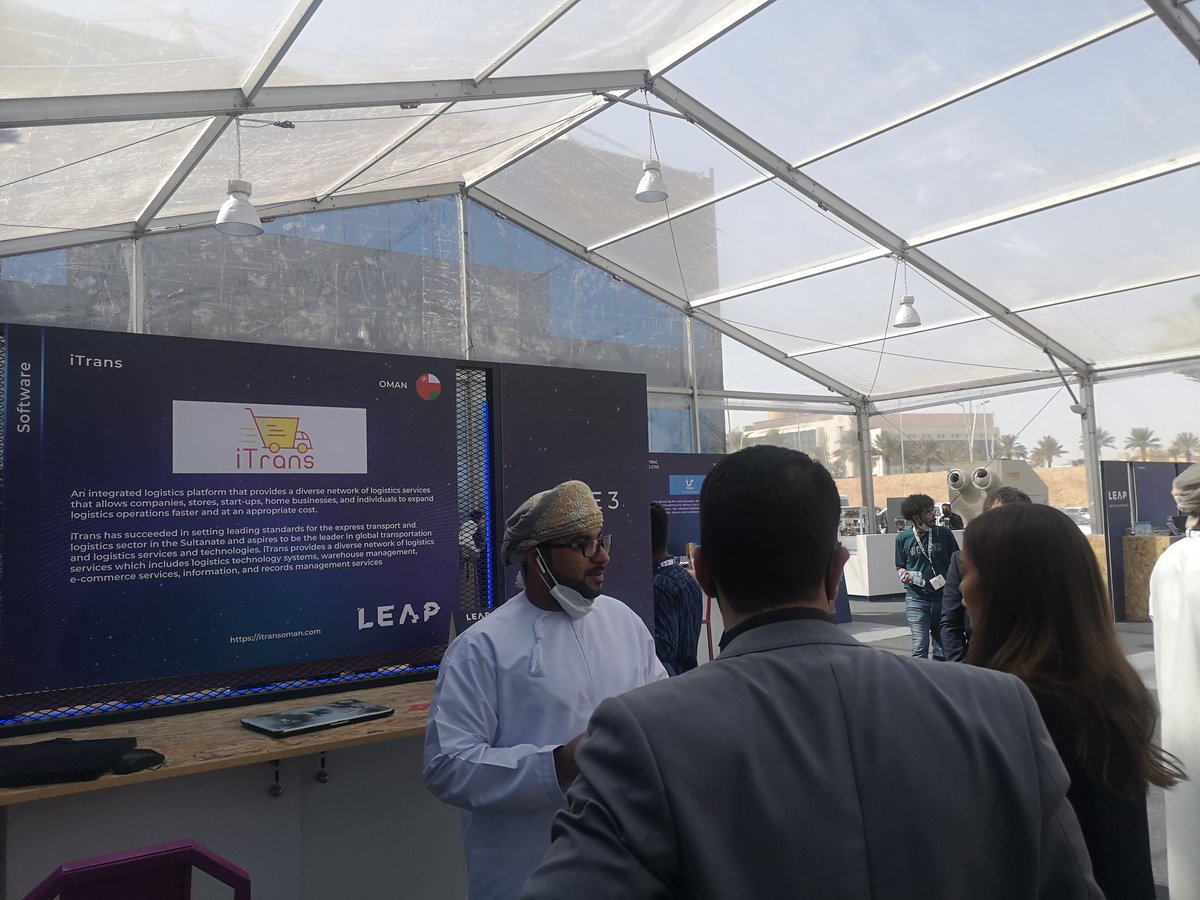 فخورين بالمشاركة في فعاليات #LEAP22 والذي يقام في المملكة العريبة السعودية. يشارك فريق iTrans #StartupSpace #startup التجربة العمانية في مجال  #logistics