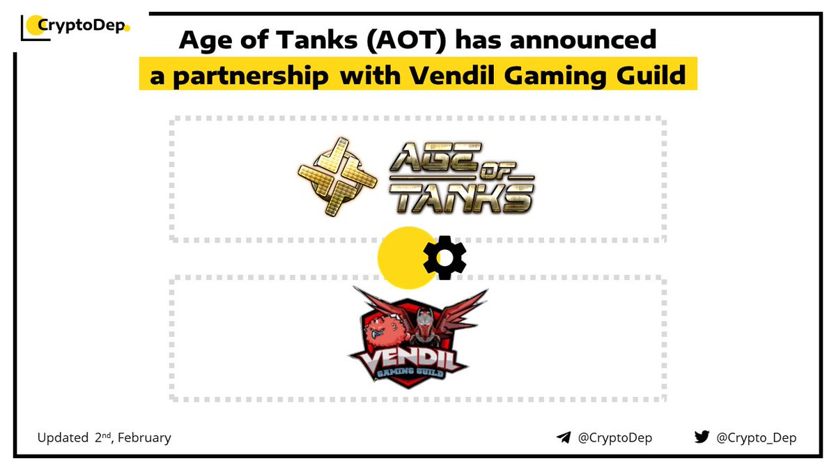 ⚡️ @AgeOfTanksNFT $AOT has announced a partnership with @VendilGaming 

Through this partnership, #VGG members will get early access to the Age of Tanks game to earn $AOT. #AgeOfTanks is a 3D turn-based strategy card game, set in an immersive #metaverse

👉twitter.com/AgeOfTanksNFT/…