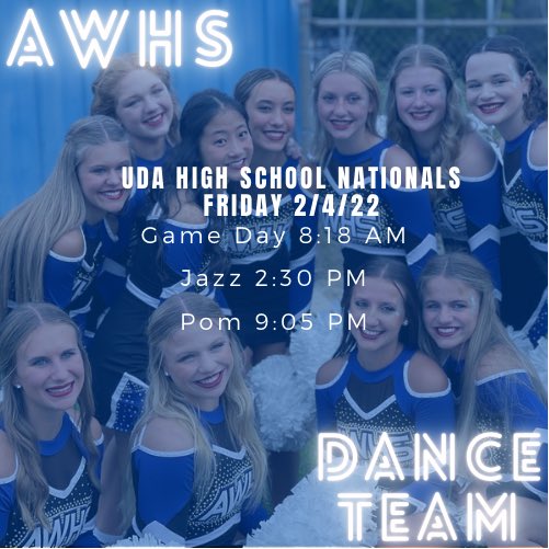 We are so excited that we have the opportunity to compete at the UDA High School Nationals! This is the first time the AWHS Dance Team will be heading to Orlando to compete and we are so proud to get to represent Anthony Wayne! Go Generals! 💙🤍 Safe travels to all teams! ❄️