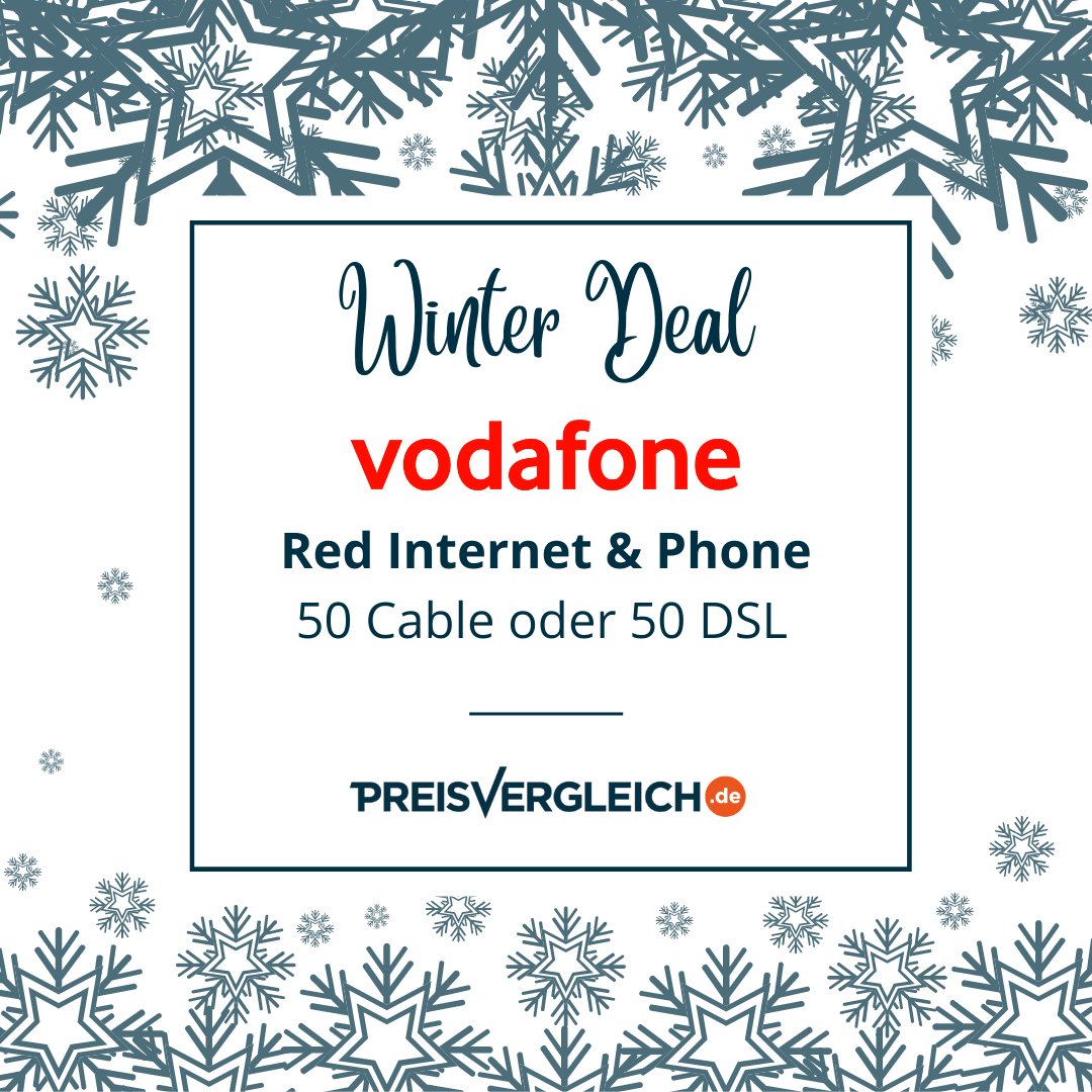 Wir haben heute etwas für alle unsere Sparfüchse. 🦊Bei unserem aktuellen Winterdeal❄️erhaltet ihr bei den Vodafone Red Internet &amp; Phone 50 Cable oder 50 DSL nicht nur 1 Jahr Amazon Prime geschenkt, sondern bekommt noch bis zu 150€ Cashback. Jetzt buchen: bit.ly/3ul1xqo