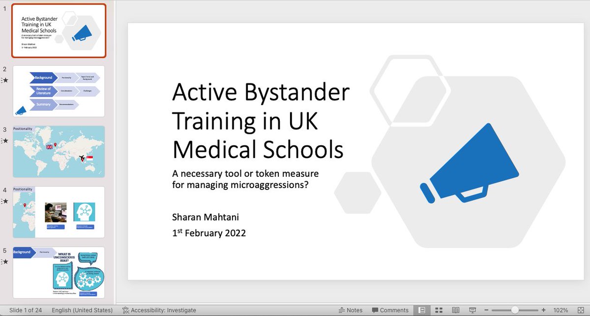 SharanMahtani's tweet photo. Yesterday evening I delivered my presentation for the  @EdClinEd Current Issues Module looking at Active Bystander Training in UK Medical Schools - A necessary tool or tokenistic measure for managing microaggressions? https://t.co/Q19DEGybBp