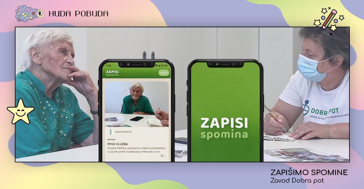 HudaPobuda's tweet photo. 👴 KMALU BOMO ZAPISOVALI SPOMINE STAREJŠIH 👵

Zavod Dobra pot se že pripravlja na izvedbo akcije zapisovanja spominov starejših, ki ste jo na naši platformi pomagali podpreti tudi vi! Zgodbe bodo beležili med 14. in 25. marcem, prav vse pa vabijo, da se jim pridružijo. 👇 https://t.co/lZmAj0FW6g