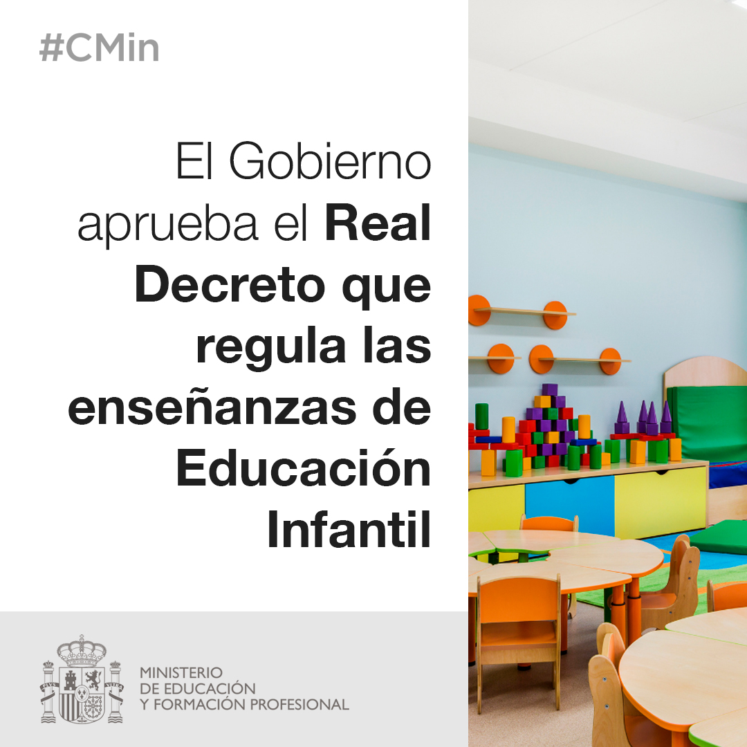 📝El <a href="/boegob/">BOE</a> publica hoy el Real Decreto por el que se establece la ordenación y las enseñanzas mínimas de la Educación Infantil, que dota por primera vez de carácter educativo al ciclo 0-3 años.

Consúltalo aquí👉boe.es/boe/dias/2022/…