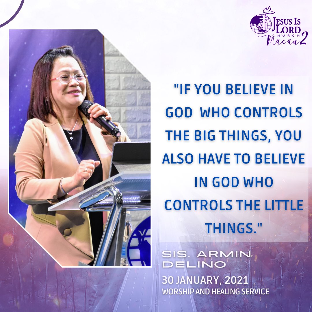 JIL_Macau's tweet photo. It is through our Lord God that we can hope in His mysterious, marvelous and wondrous ways to help us in ways we could never imagine.
โ
๐ ๐๐๐๐จ ๐ฎ
๐ช๐ข๐ฅ๐ฆ๐๐๐ฃ ๐๐ก๐ ๐๐๐๐๐๐ก๐ ๐ฆ๐๐ฅ๐ฉ๐๐๐
30 January 2022 โข Sunday โข 2:30 PM
#ABelievingHope
#JILMacau
#JILMacau2WHS https://t.co/Ll8Hln4C6W