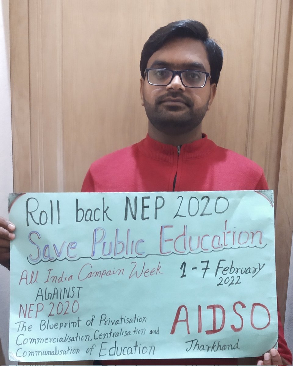 #rollbacknep2020 #savepubliceducation #AIDSO #झारखंड #saynonep <a href="/PMOIndia/">PMO India</a> <a href="/rashtrapatibhvn/">President of India</a> @Jagarnathji_mla <a href="/HemantSorenJMM/">Hemant Soren</a>