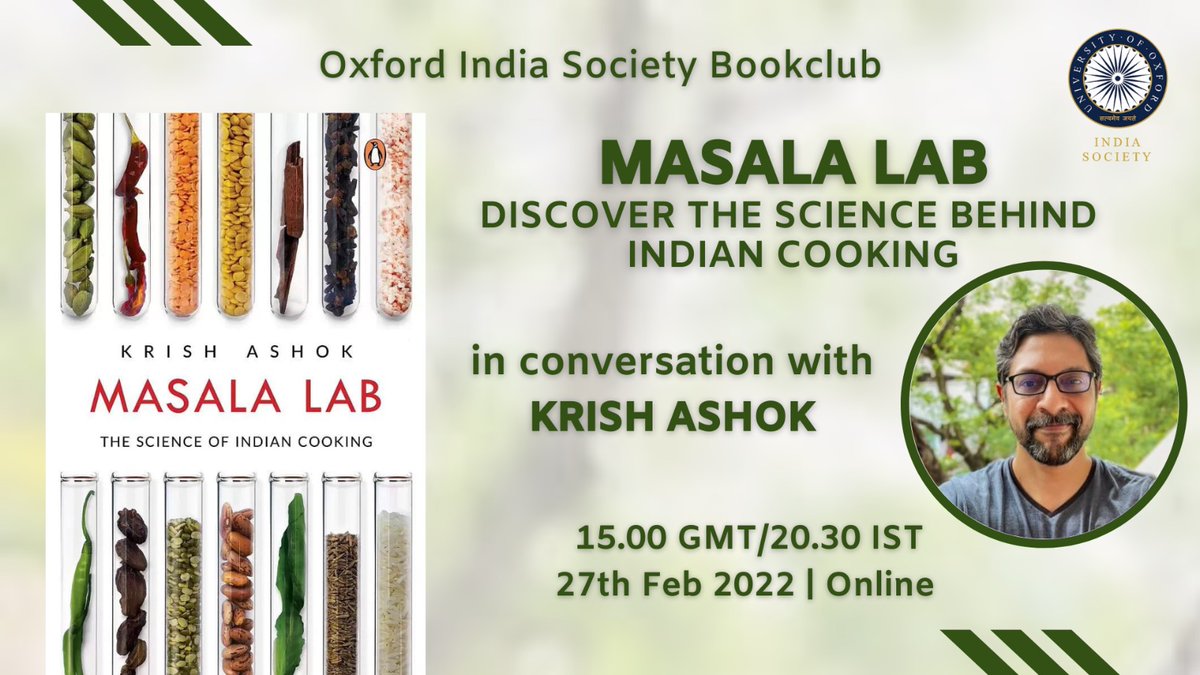 oxfordind's tweet photo. We might be a bit biased but who doesn't love Indian food?! But why do we add a tadka to our curry? Why is haldi, namak and mirch such a big part of our cooking? 
Come join us as we explore all this and more in @krishashok's exciting read, Masala Lab! https://t.co/8bBjJb8tnD