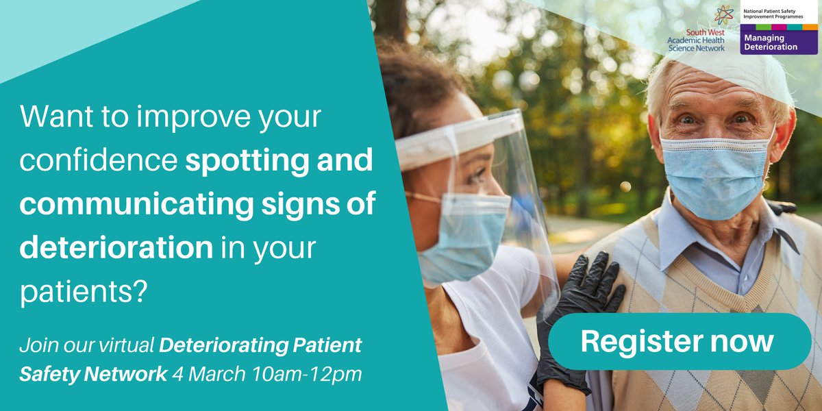 📢 Do you want to join a collaborative network to share &amp; learn with colleagues across the #SouthWest to ensure we can spot, escalate and prevent #deterioration in those we care for?

📅 Join us 4 March to get involved!

👉swahsn.com/event/deterior… #ManDetSW <a href="/NatPatSIP/">NatPatSIP</a>
