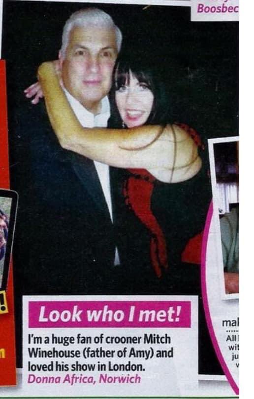 DonnaAfrica's tweet photo. Me and Mitch Winehouse published in Chat Magazine! Iโm a huge fan & got a selfie pic! #MitchWinehouse #DonnaAfrica #ChatMagazine #pic https://t.co/Xk8k4QDvpj