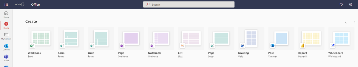 365CornerDavid's tweet photo. #JustSpotted #TIL that in new #Office365 Home under Create you can add new assets also other services like #MsList #Yammer #Sway etc 🤩 https://t.co/mF0gV9KXIN