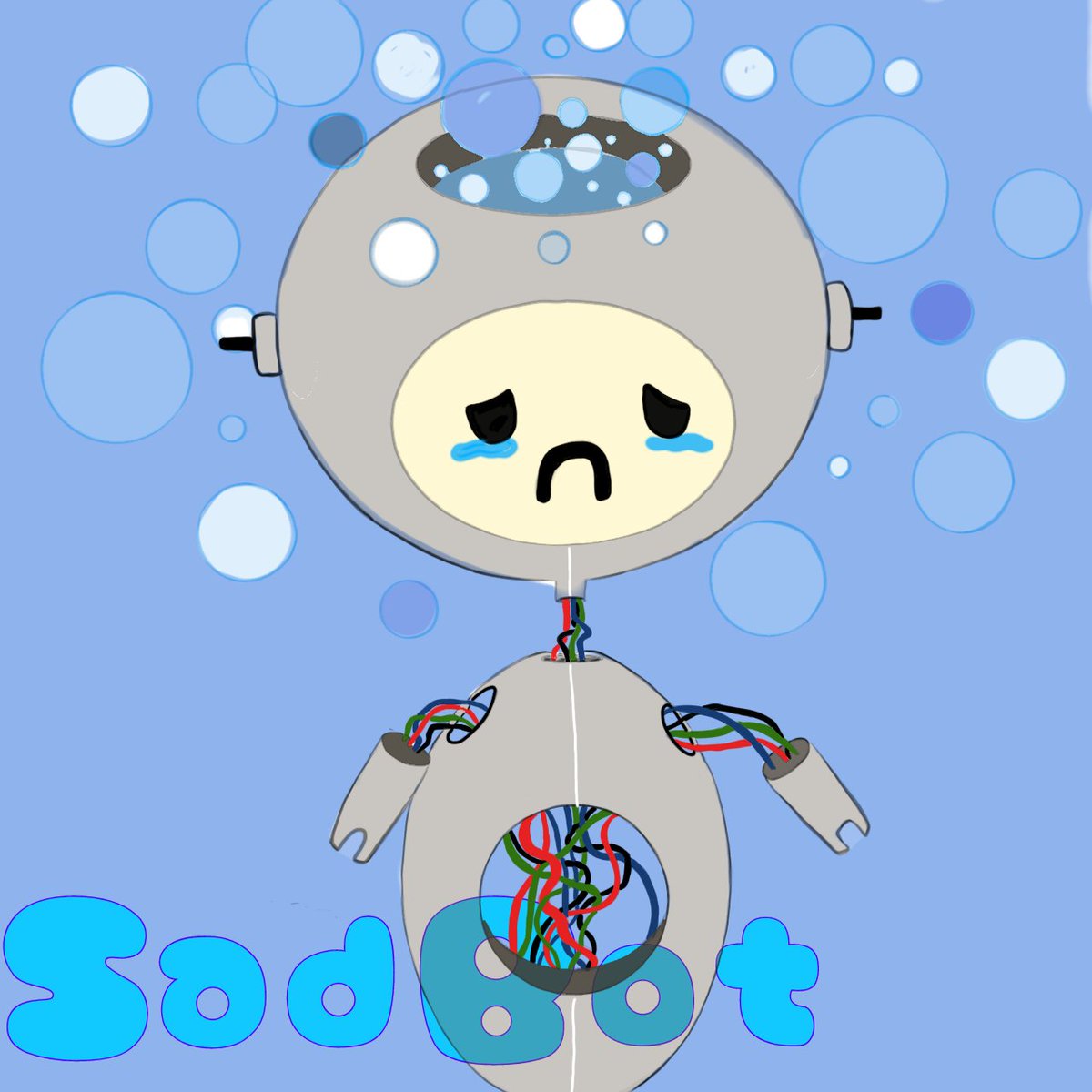 sweetmeagan_07's tweet photo. What a cute Sad Bot!! @SadBotsNFT 
Here I have placed bubbles on his head as sometimes, when we're sad and down, our mind's like filled with bubbles, a lot of contemplating, weighing life choices, and trying to find which bubble we fit in and which will give the best of us!
#NFT https://t.co/KApeR2W12o