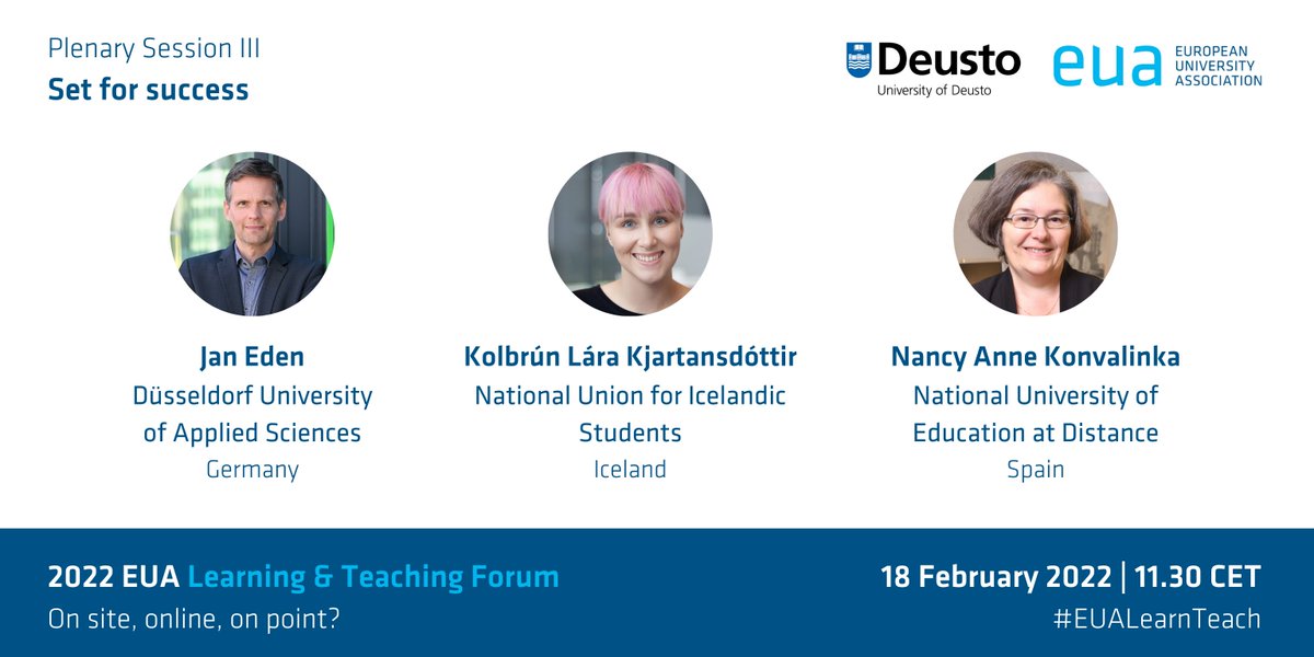 How can #universities support their staff &amp; students in obtaining the #digital #skills they need?

Join @hsduesseldorf 's Jan Eden, <a href="/lis_nemar/">LÍS</a>'s <a href="/KolbrunLara/">Kolbrún Lára</a> &amp; <a href="/UNED/">UNED</a>'s Nancy Anne Konvalinka at the 2022 #EUALearnTeach Forum to discover.

🔗 Register bit.ly/LTforum2022_t