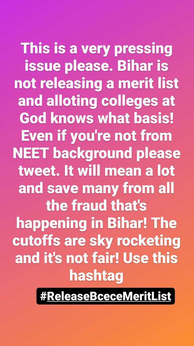 SatyamK94600324's tweet photo. Common guys we can go in top 10 let's common n join hands support us please 
Release merit list @mangalpandeybjp
@NitishKumar
@News18Bihar

#ReleaseBceceMeritList https://t.co/sYb77p07hD