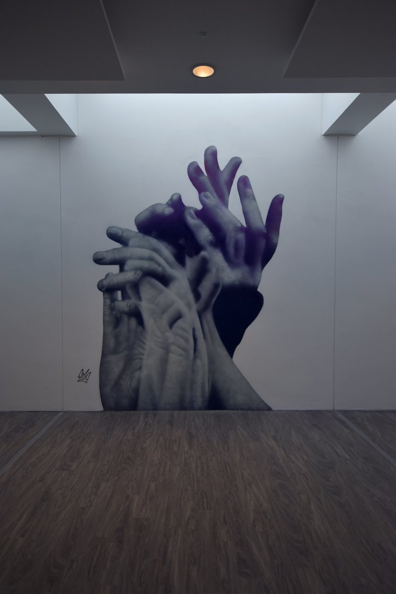 Haptic Memory | Finished piece at Marketplace Theatre in Armagh | A project working in collarboration with Folk legend Brian Finnegan #mural #urbanart GM