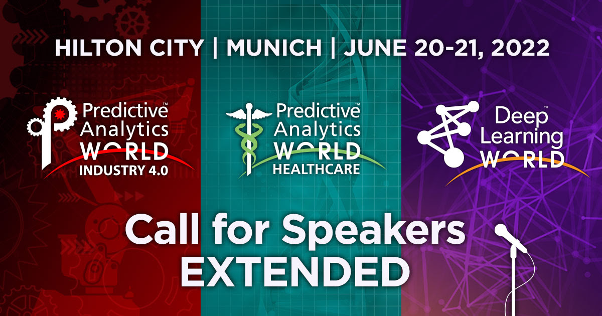 Apply to speak by February 25th to join the #MachineLearning and #PredictiveAnalytics elite! predictiveanalyticsworldhealthcare.eu/call-for-speak…