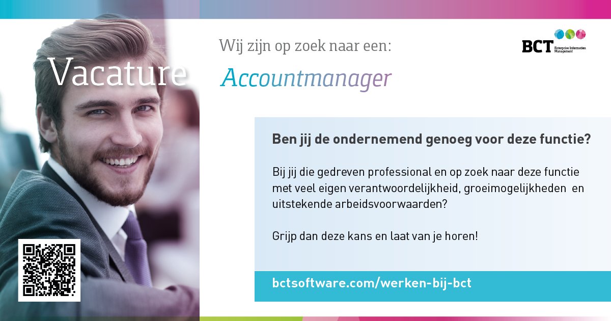 LudoGulpen's tweet photo. Wij zoeken wij een Accountmanager! Haal je net zoveel voldoening in het behalen van bedrijfsresultaten als het versterken van een goede klantrelatie? Dan zijn we op zoek naar jou! #werkenbijBCT #baan #job #carrière
https://t.co/fAKKaK9JMg https://t.co/VwgFEM7VBW