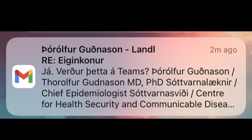 Segðu mér að þú sért sóttvarnalæknir án þess að segja mér að þú sért sóttvarnalæknir... En nei nei viðtalið er ekki á Teams og grímur eru bannaðar í húsinu.