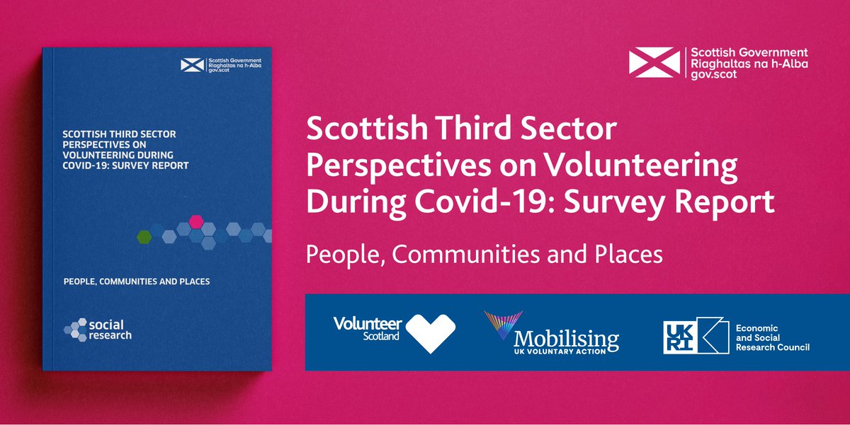 Scottish Government published the ‘Scottish Third Sector perspectives on volunteering during Covid-19: Survey Report’ this week. The report presents findings from the research conducted between 30 April - 6 June 2021. Find out more here: ow.ly/GzuH50HKby8
