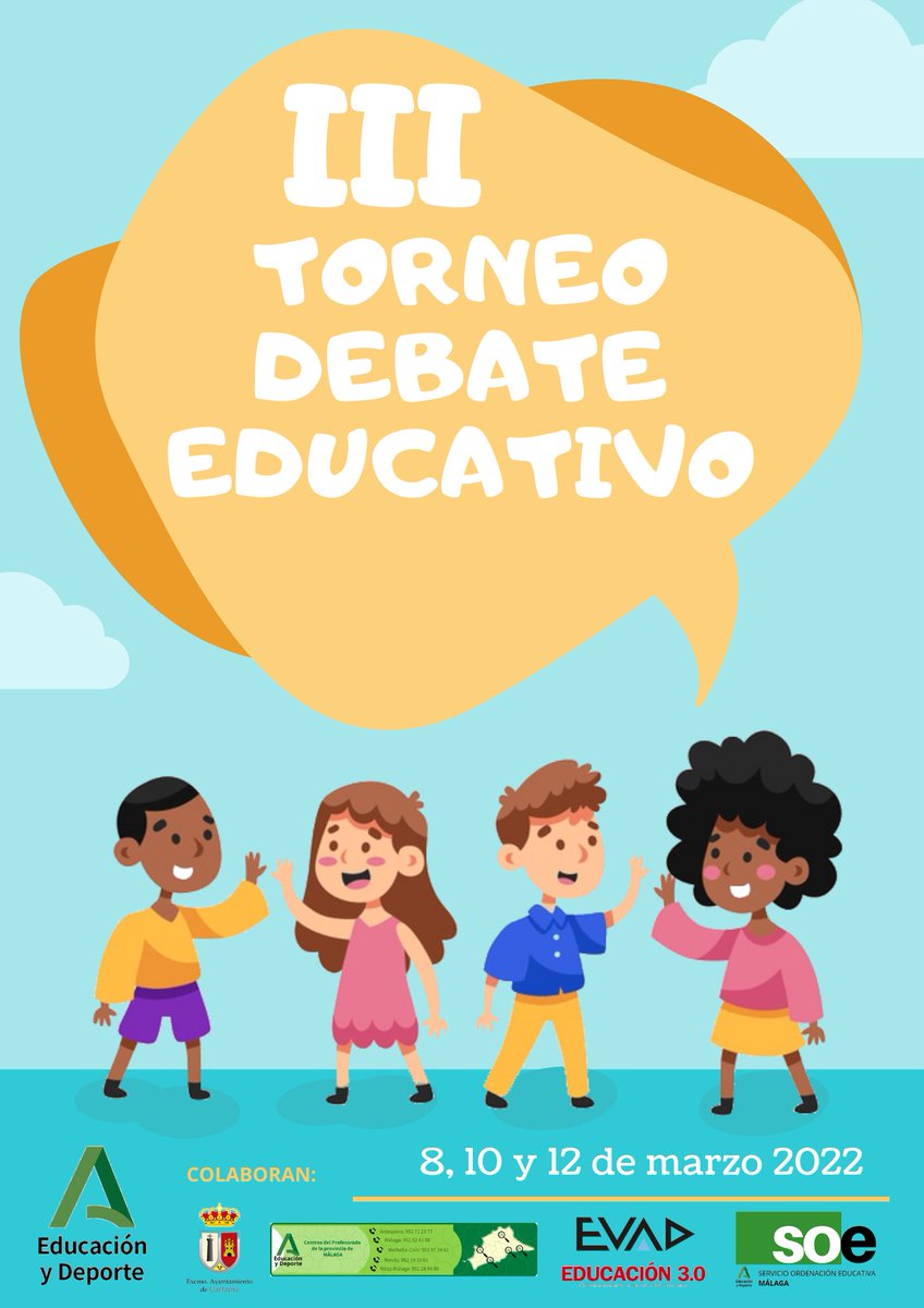 RedBECREA's tweet photo. El Servicio de Ordenación Educativa de la Delegación Territorial de Educación y Deporte en Málaga organiza la fase provincial del III Torneo de Debate Educativo de la Junta de Andalucía. https://t.co/Ovhq4AV7H2