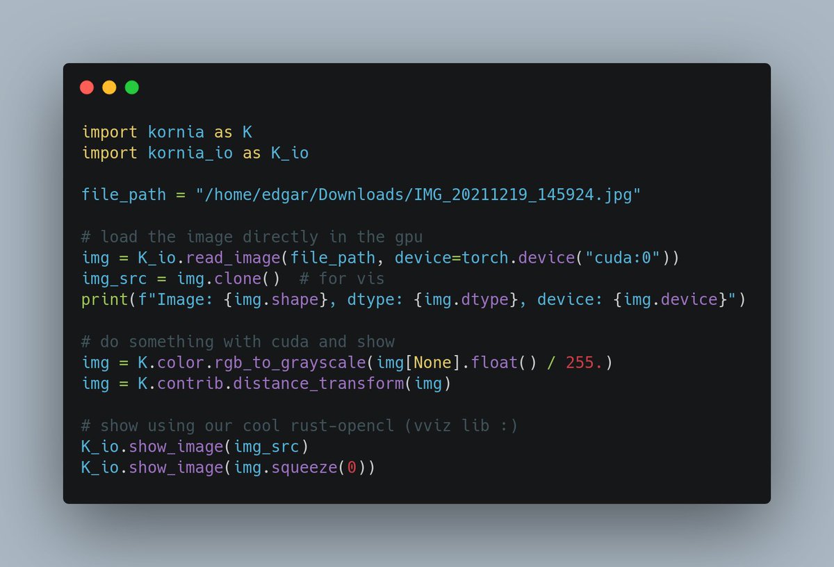 machine_ml's tweet photo. RT @opensource_orgs: RT @kornia_foss: 🚀Kornia 0.6.3 release is out ! 🔥🔥
Includes Distance Transform, @Pytorch 1.10.1 support, Hanning kernel, Resize augmentations and many bug fixes.
📚Check the release note:
👉https://t.co/g7iidA06l5
#computerv… https://t.co/TXZASyufDA