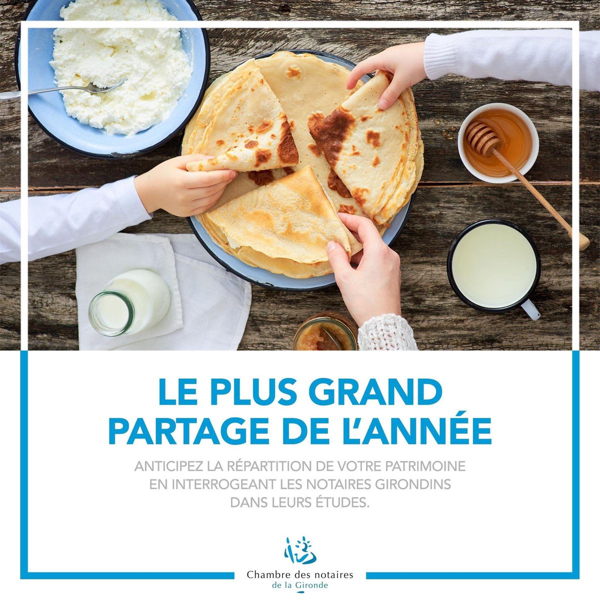 notaires33's tweet photo. Pour les crêpes comme pour vos biens, le partage peut se faire dans la joie et la bonne humeur. 😉 #chandeleur https://t.co/Ln9Sch2VrB