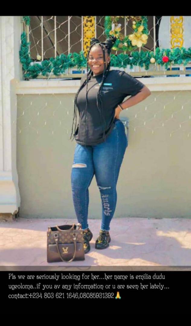 She is still missing 😩.She was last seen in warri Delta State, pls Dm with any useful information.