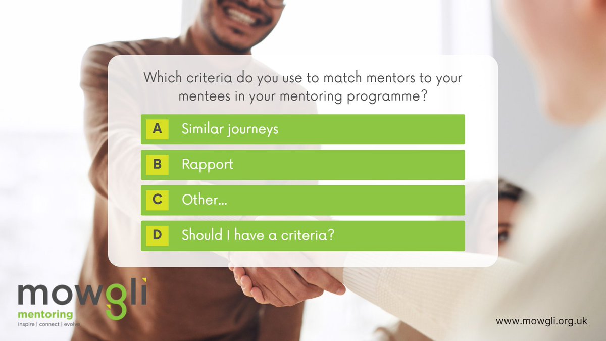 TheHumanEdgeOrg's tweet image. #Mentors can be found organically in every day situations, but in more structured #mentoringprogrammes, mentors &amp;amp; mentees are sometimes chosen for the programme participants. 
🤔Which criteria do you use to match the pairs? 
#Mentoring #MentoringAmplifies #MentoringMatters
