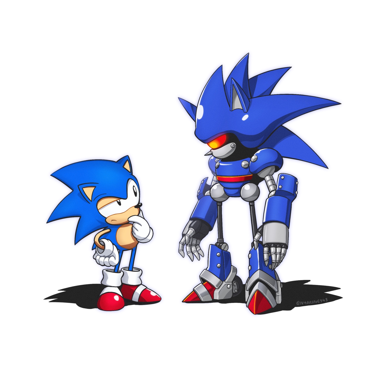 nyaring on X: mecha sonic #SonicTheHedgehog  / X