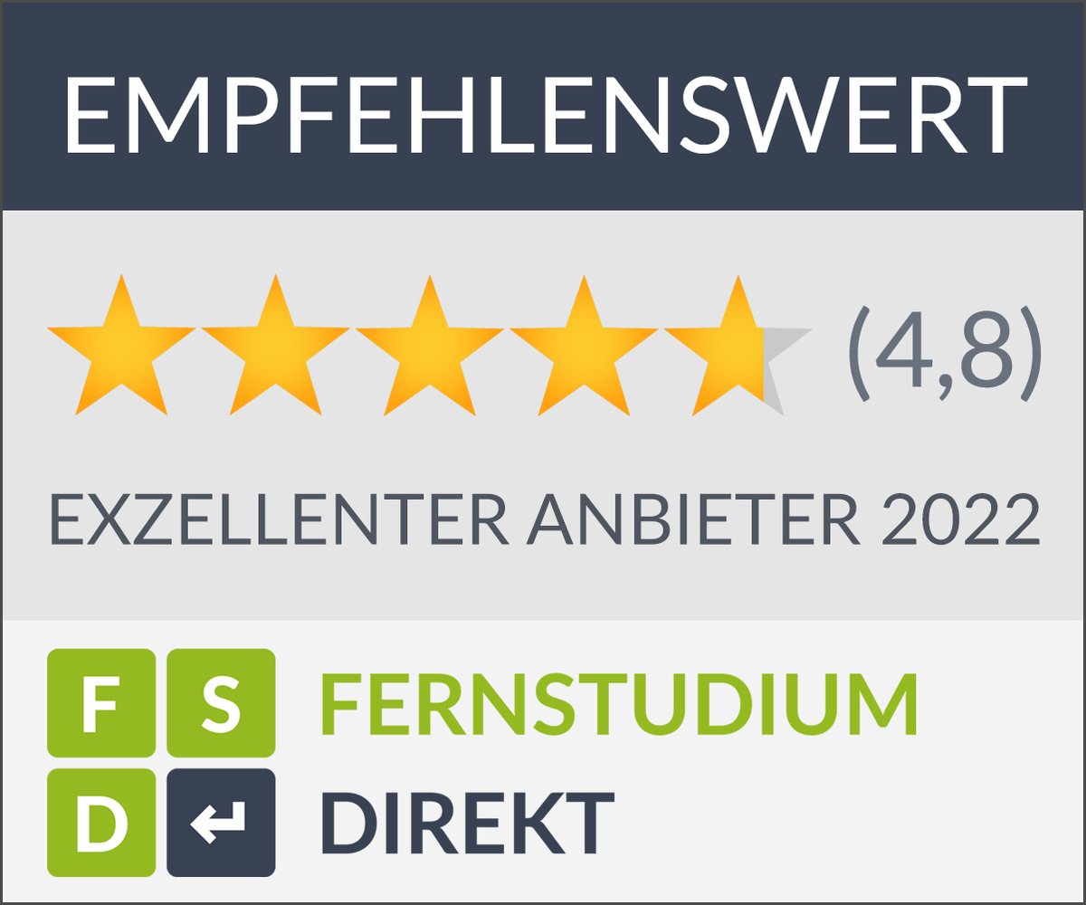 Eine Auszeichnung kommt selten allein. 😉
Das AoS-Team freut sich über eine weitere tolle Auszeichnung! Mit einem Schnitt von 4,8 Sternen erhalten wir bei dem Online-Bewertungsportal Fernstudium Direkt das Siegel ⭐ Exzellenter Anbieter 2022 ⭐.
#fernstudium #auszeichnung