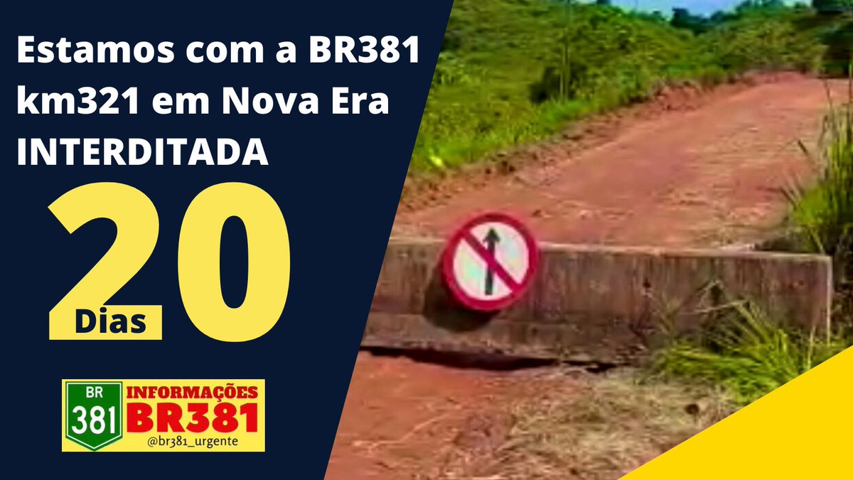 Br381_urgente's tweet photo. 20 dias… isso mesmo! 20 dias de transtornos, prejuízos, acidentes nos longos desvios, demissões nos comércios da região…

E dia 25/02/22 está chegando! Continuamos cobrando e estamos de olho @DNIToficial @MInfraestrutura https://t.co/pZkfZ5q4EU