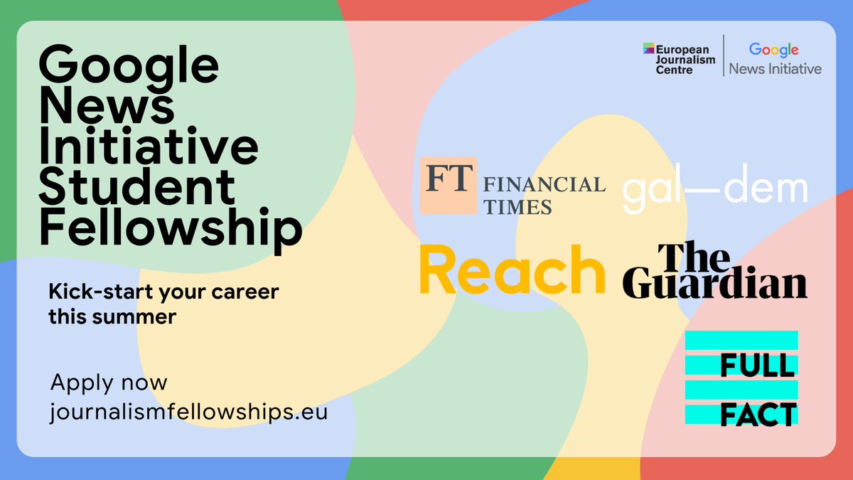 Calling all students interested in working in visual and data journalism — you can join the @ftdata team in London this summer on the @GoogleNewsInit Student Fellowship! Applications are now open; the deadline is March 15, 23:59 CET (22:59 in the UK). #ddj on.ft.com/3gg9l4f