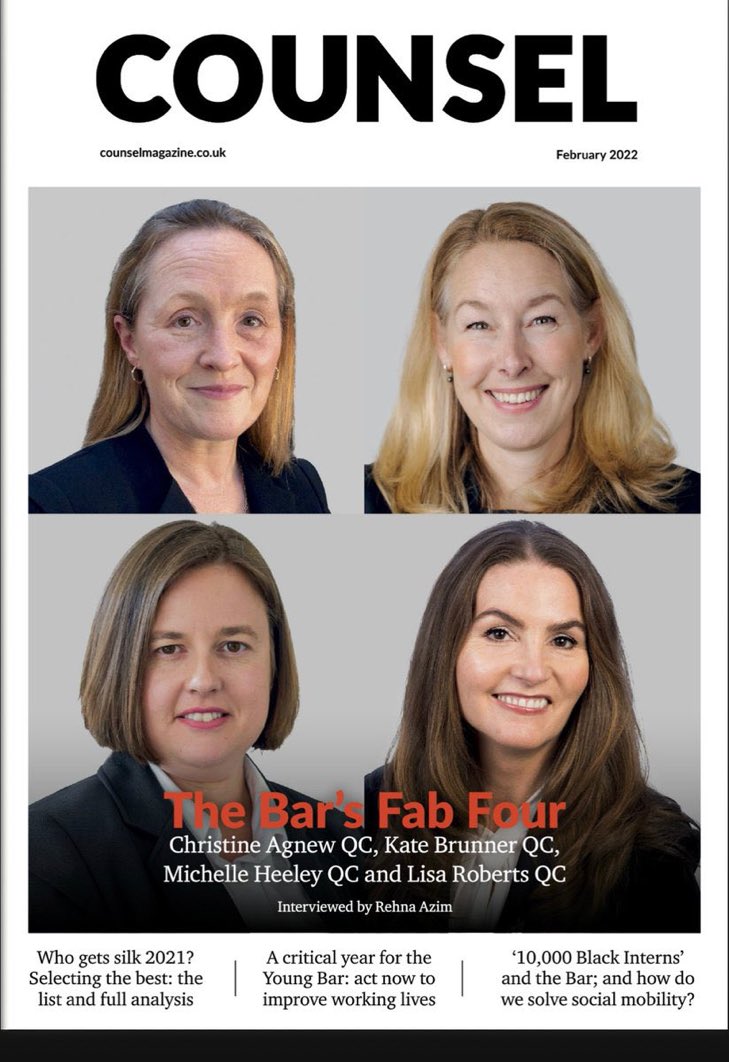 .@42BR_Family’s rehna (aka @itsalawyerslife) interviewed our inspirational & herstory-making circuit leaders for @CounselMagazine. looking forward to reading! 

#WhoRunTheWorld

@KateBrunnerQC 
@Brummybar 
@CAgnewQC 
@CircuitNorth