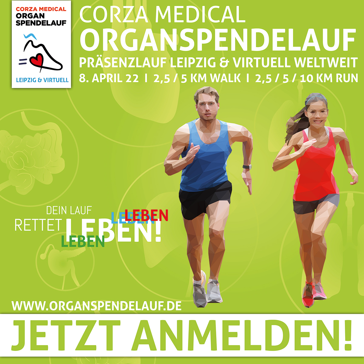 Wer ist dabei beim #organspendelauf 2022? Am 8. April - #virtuell oder als #präsenzlauf in #Leipzig! Die Anmeldung ist ab sofort möglich! 
organspendelauf.de
#organspende #organspenden #lebensretter #laufendhelfen #charity #charityrun #organdonation #heldendesalltags #leben