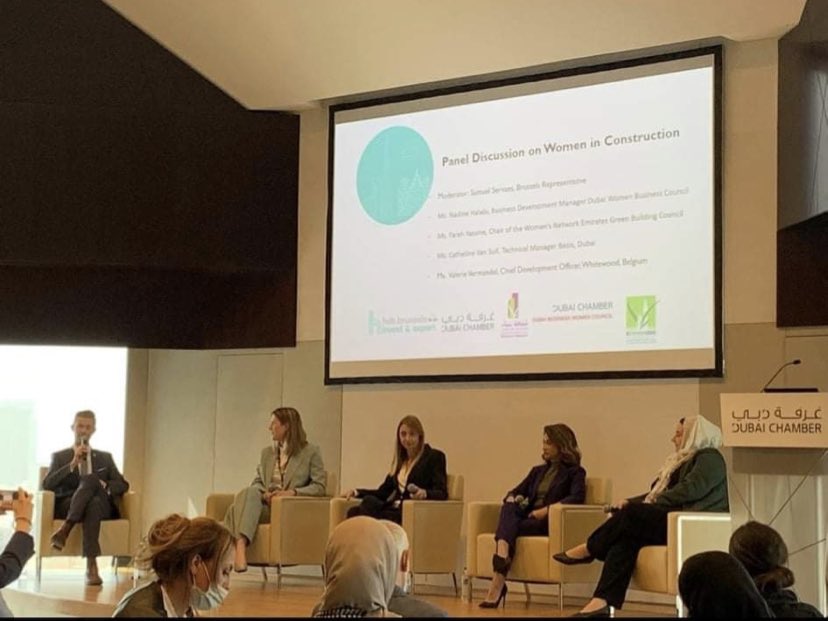Such a great panel earlier today ! Discussing Women in construction with amazing female leaders in the construction industry from Dubai and Belgium #forum #sustainabledevelopment