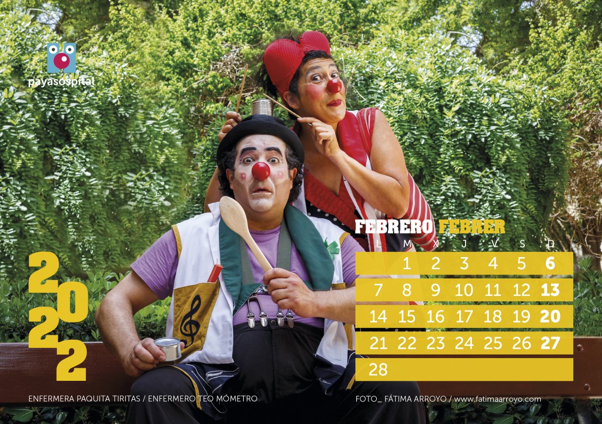 payasospital's tweet photo. En #febrero en nuestro #CalendarioSolidario2022 Paquita Tiritas y Teo Mómetro sacan música a las latitas de atún... 🤣🤣🤣 ¡Qué suene la música! https://t.co/2jqpAkHbhm