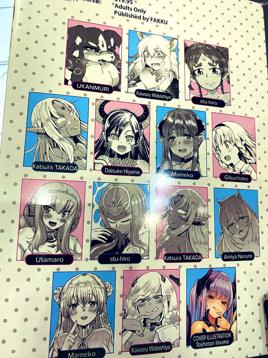 以前描かせて頂いた異種族っ娘アンソロジーの英語版が出たので献本頂きました😊二冊分なのでめちゃくちゃ分厚い! 