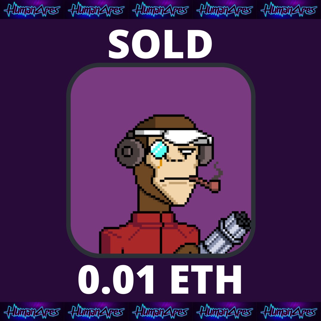 HumanApesClub's tweet photo. Successfully resold 

#NFT #NFTdrop #opensea #Polygon #pixelartnft #Apes #HumanApes
#NFTcollection #NFTart #NFTdrop #NFTs #NFTCommunity https://t.co/rNMfYmYBsL