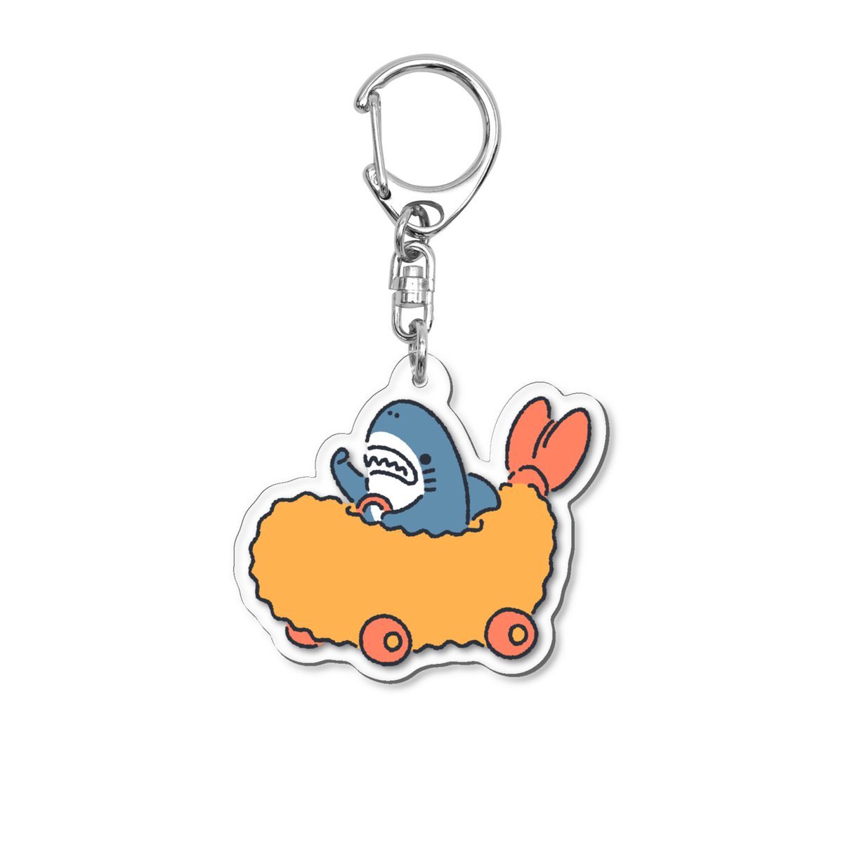 エビフライを運転するサメのアクキー🍤🦈🏁