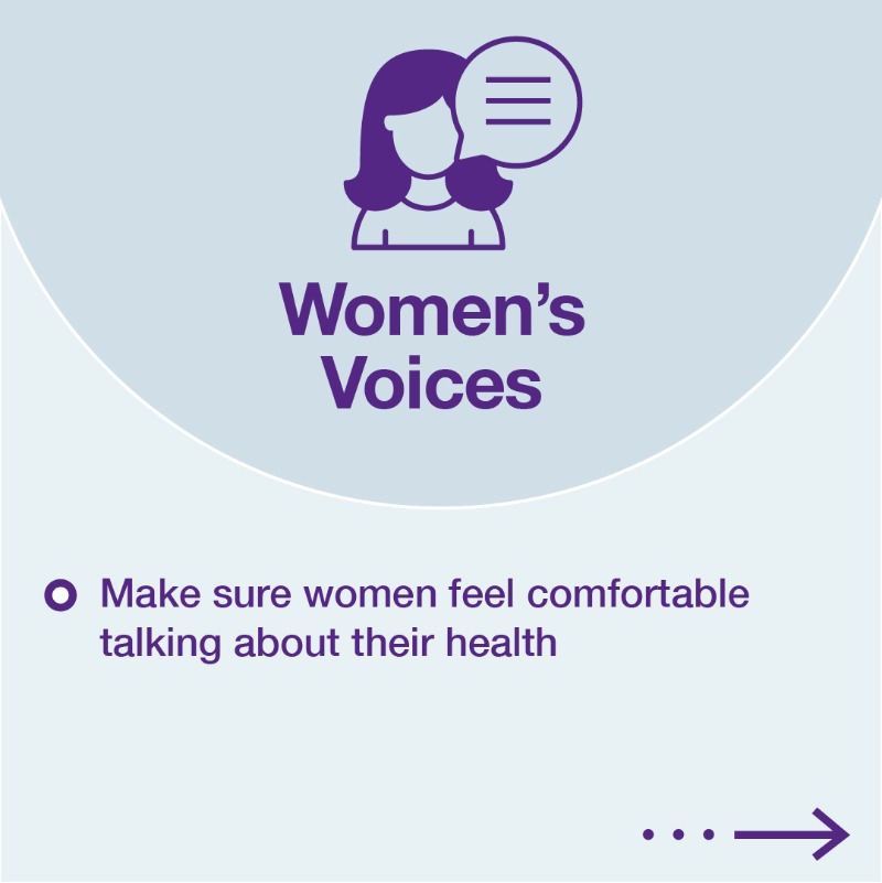 DHSCgovuk's tweet photo. Our Vision for the Women's Health Strategy outlines a new approach to healthcare.

It sets out how we will support: 

🟣 women's voices
🟣 healthcare services and policies
🟣 information and education
🟣 health in the workplace
🟣 research, evidence and data

#LetsTakeAction