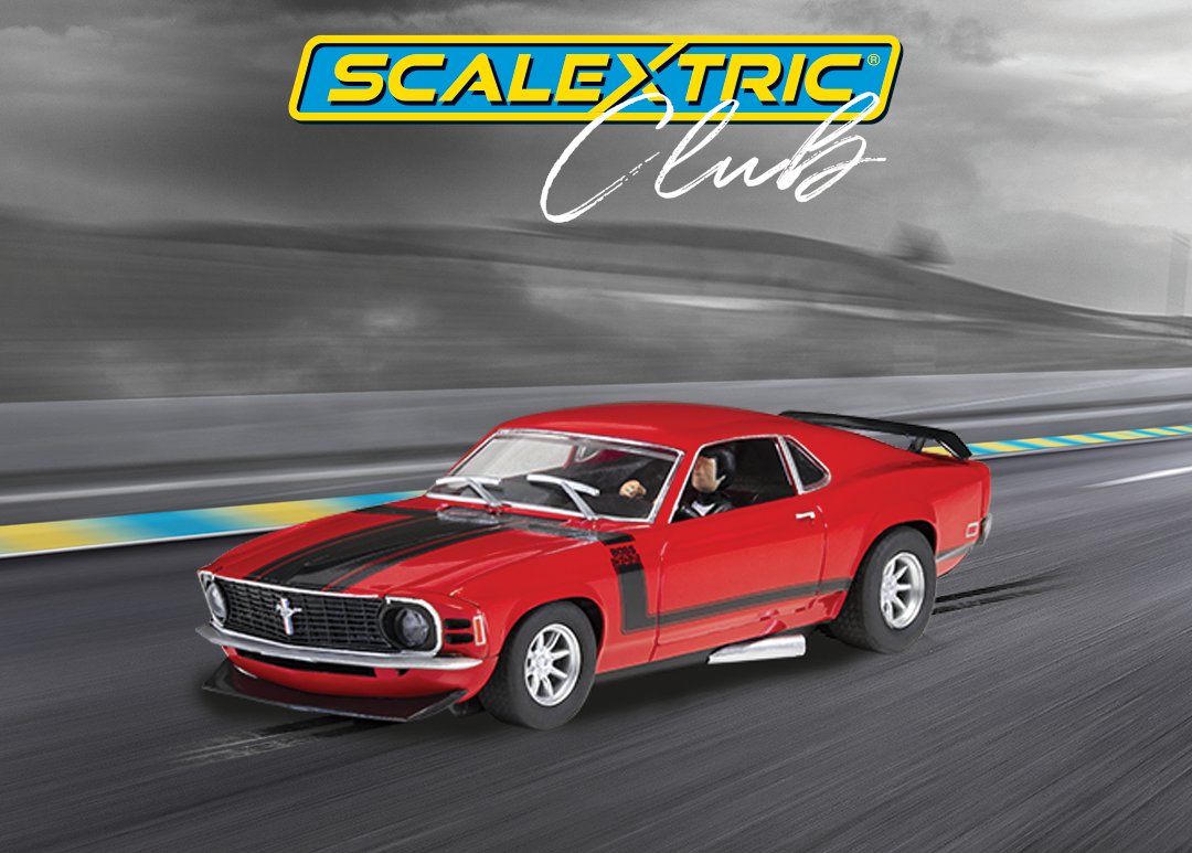 Scalextric's tweet image. The Ford Mustang is an icon of the American highway, and this very limited club exclusive red BOSS 302 model is no different! Limited to just 300 pieces in special club packaging this Mustang is sure to be a quick seller as well as quick on your track! 

bit.ly/3geWZtc