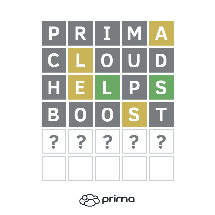 PrimaSoftware's tweet photo. We've all become a little obsessed with Wordle lately, but can you help us with today's challenge?
#Wordle #CloudSoftware #PrimaCloud https://t.co/vLtL4iQWNv
